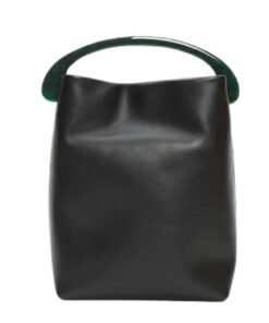 LA GARCONNE DRIES VAN NOTEN CRISP LEATHER BAG BLACK