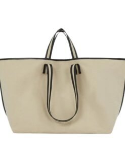 LA GARCONNE KASSL CANVAS TOTE — BEIGE / OIL BORDEAUX