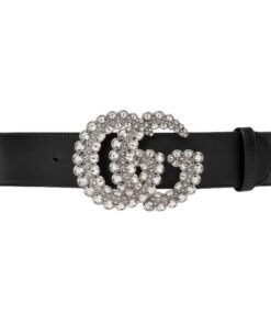 GUCCI GG MARMONT WIDE BELT WITH CRYSTALS