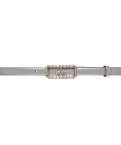 GUCCI THIN BELT WITH CRYSTAL DOUBLE G BUCKLE