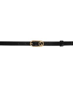 GUCCI THIN BELT WITH ROUND INTERLOCKING G