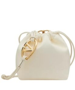 VALENTINO GARAVANI VLOGO POUF NAPPA LEATHER MINI BUCKET BAG