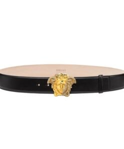 VERSACE LA MEDUSA CRYSTAL LEATHER BELT 4 CM