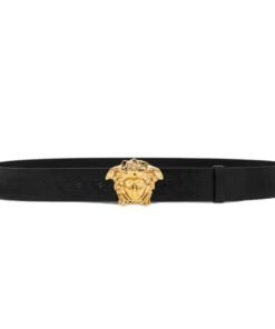 VERSACE LA MEDUSA GRECA LEATHER BELT 4 CM