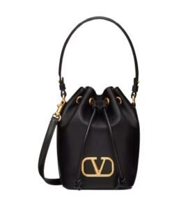 VALENTINO GARAVANI MINI VLOGO SIGNATURE BUCKET BAG IN NAPPA LEATHER