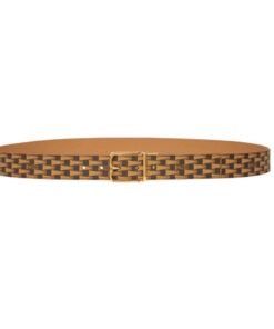 BALLY ADJUSTABLE 35MM DRESS BELT IN DESERT TPU AND LEATHER