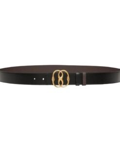 BALLY ICONIC 35MM BELT IN BROWN AND BLACK LEATHER
