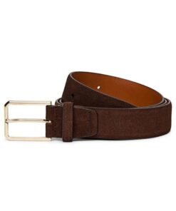 SANTONI BROWN SUEDE ADJUSTABLE BELT