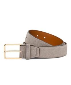 SANTONI MEN’S BROWN SUEDE ADJUSTABLE BELT