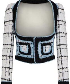 DSQUARED2 BOUCLÉ LONG SLEEVES CORSET BLAZER
