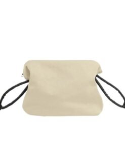 LA GARCONNE CANVAS POUCH — BEIGE / OIL BLACK