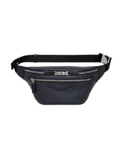 SANTONI BLUE TUMBLED LEATHER BELT BAG
