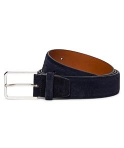 SANTONI BLUE SUEDE ADJUSTABLE BELT