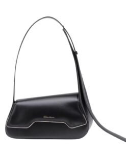 SANTONI BLACK LEATHER THEPLUTO BAG