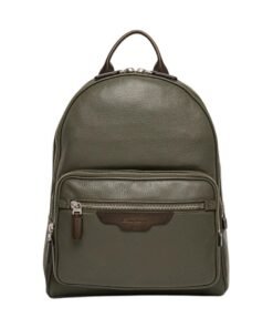 SANTONI GREEN TUMBLED LEATHER BACKPACK