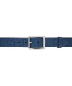 GUCCI GG RUBBER-EFFECT LEATHER BELT