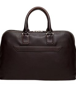 SANTONI BROWN LEATHER LAPTOP BAG