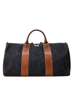 RALPH LAUREN LEATHER-TRIM DENIM DUFFEL