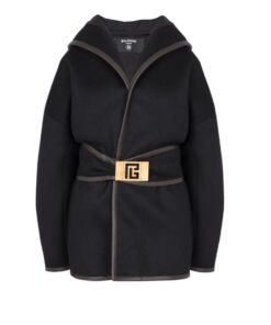 BALMAIN BELTED WOOL COAT