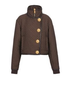 BALMAIN CROPPED MINI MONOGRAM JACKET
