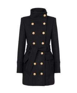 BALMAIN OFFICER COAT WITH BELT