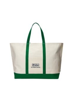 RALPH LAUREN LOGO-EMBROIDERED CANVAS TOTE